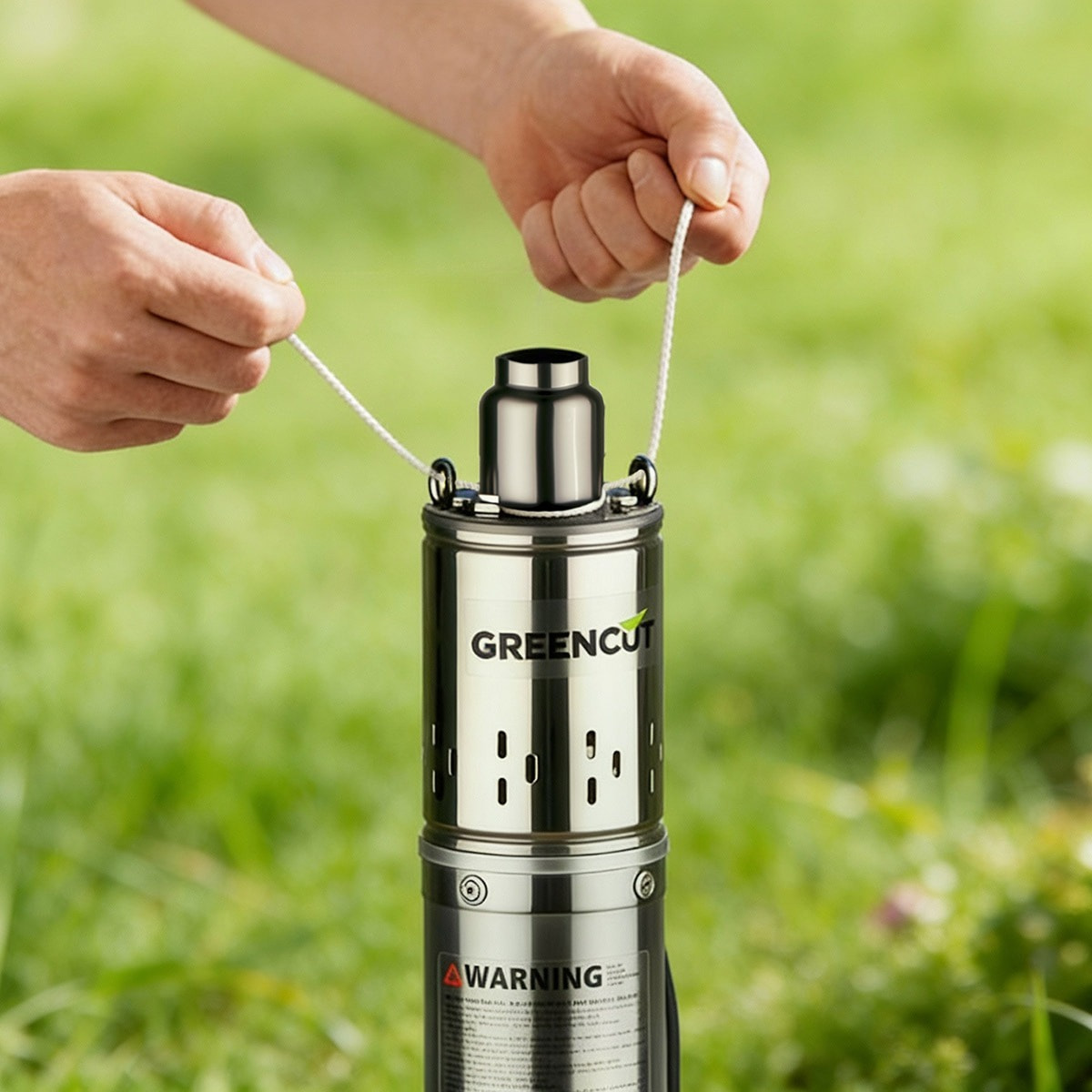 Bomba sumergible de 550 W con caudal máximo de 30 L/min y altura de bombeo hasta 50 m, ideal para aguas claras y pozos - GREENCUT BAS550C