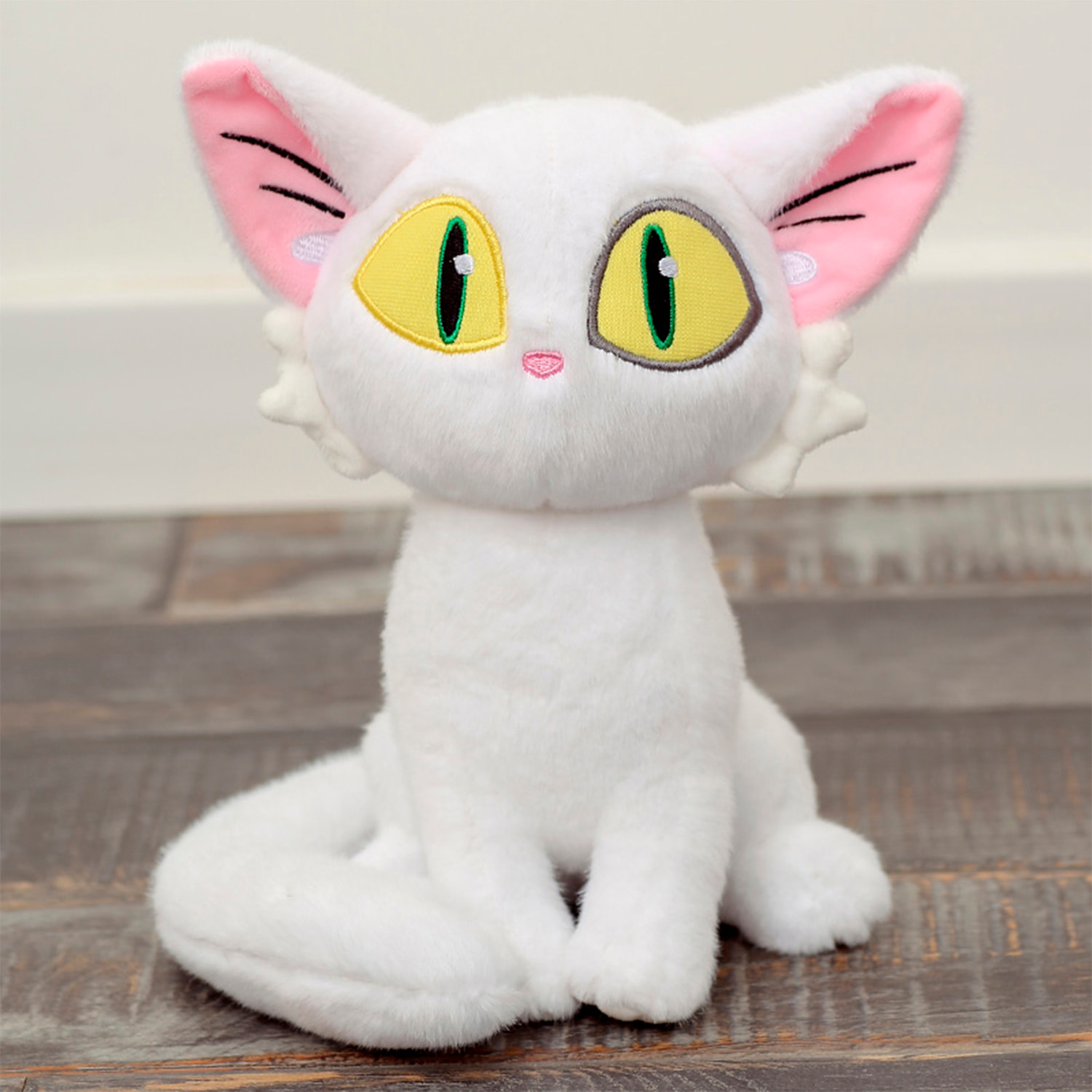 Peluche extrasuave y mullido. Diseño gatito blanco. 25 cm.
