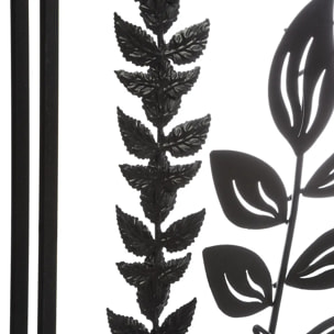 Déco murale "Feuilles" métal 40x40cm