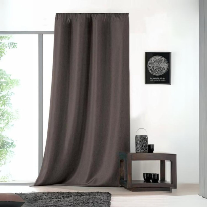 Rideau uni avec galon fronceur - Beige