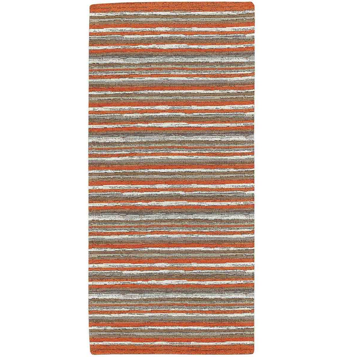 Tappeto Cucina Bagno Righe Arancio