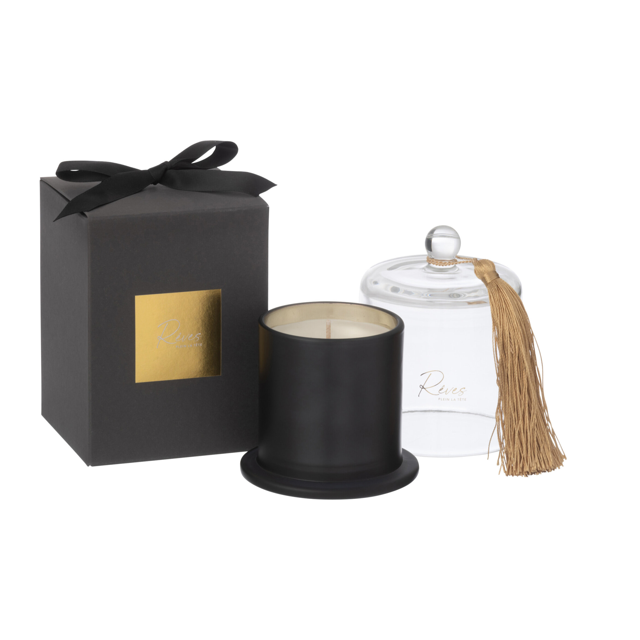 J-Line bougie Parfumée Cloche Rêves - noir - small - 30H