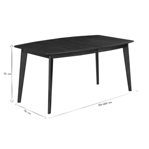 Table à manger extensible scandinave noyer L150-200 cm LEENA