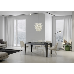 Table Flame Extensible Dessus Ciment 90x130 Allongée 234 cadre Anthracite