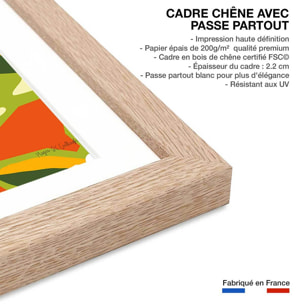 Poster bel oranger Affiche + cadre en bois - Chêne
