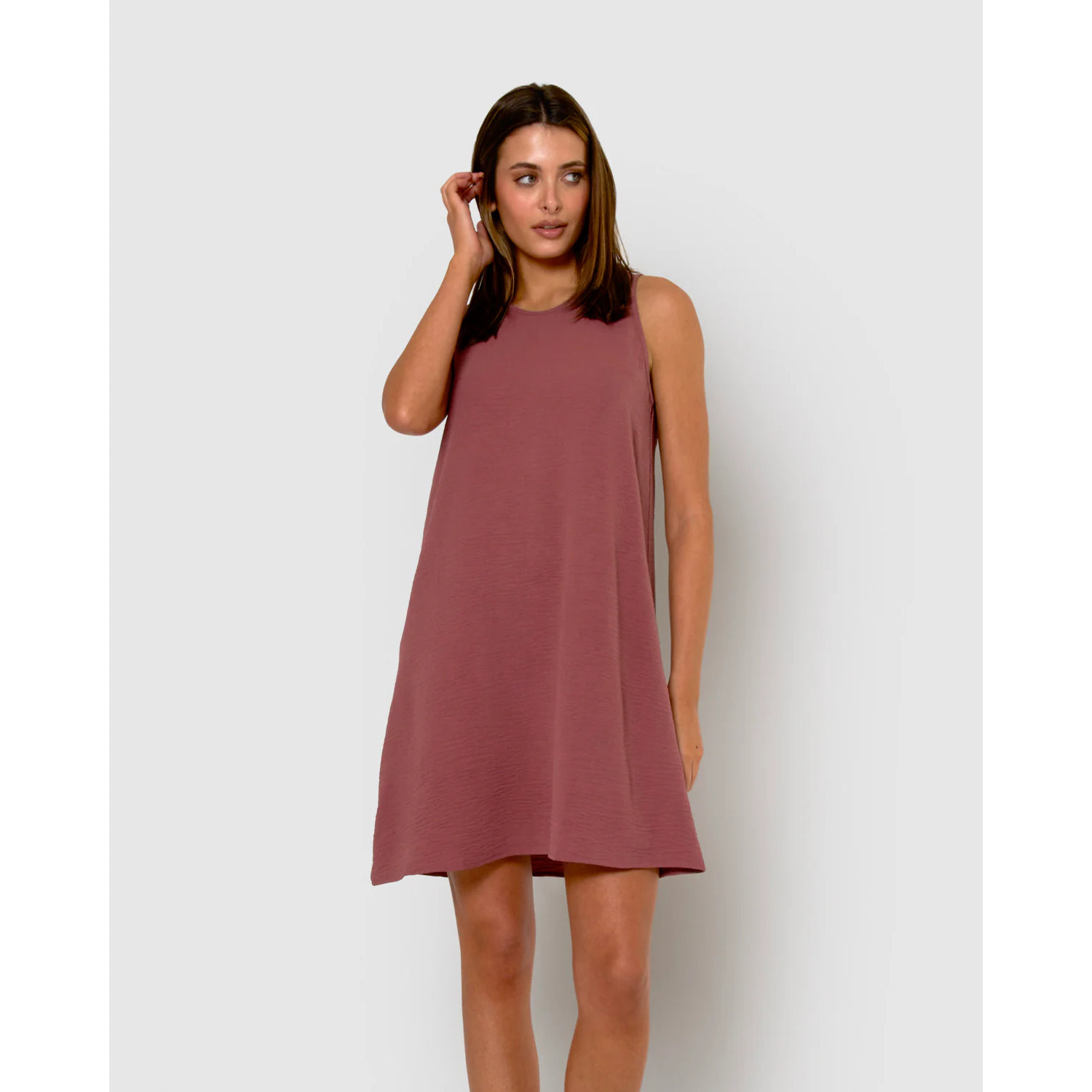 Vestido corto tirantes bambula liso