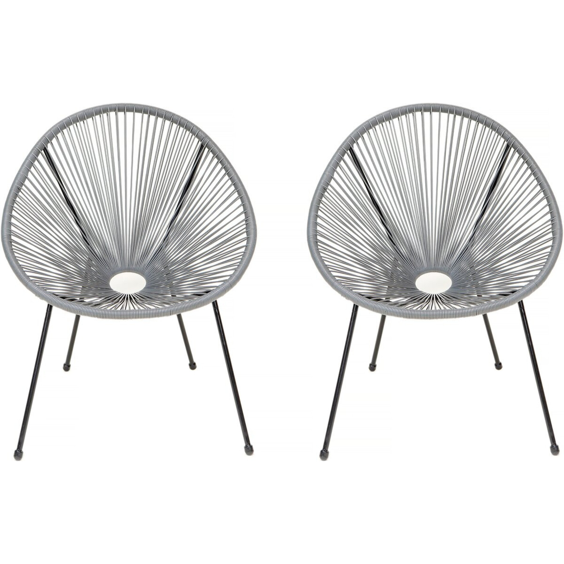 Lot de 2 fauteuils de jardin "Ania" - Gris
