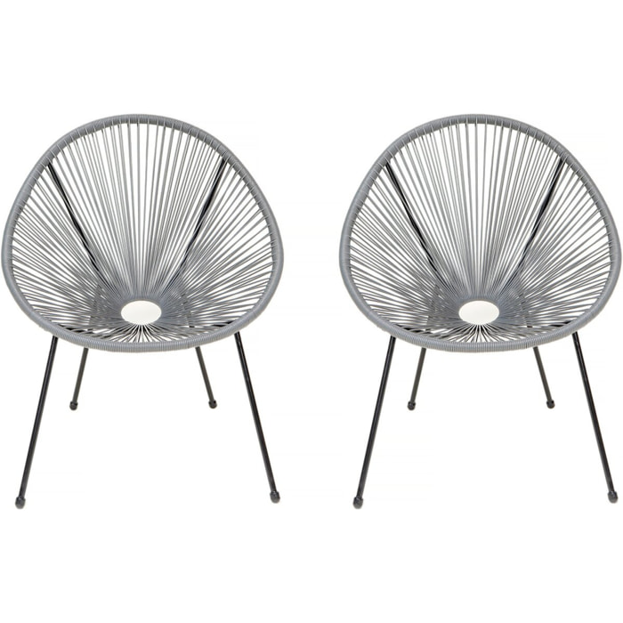 Lot de 2 fauteuils de jardin "Ania" - Gris