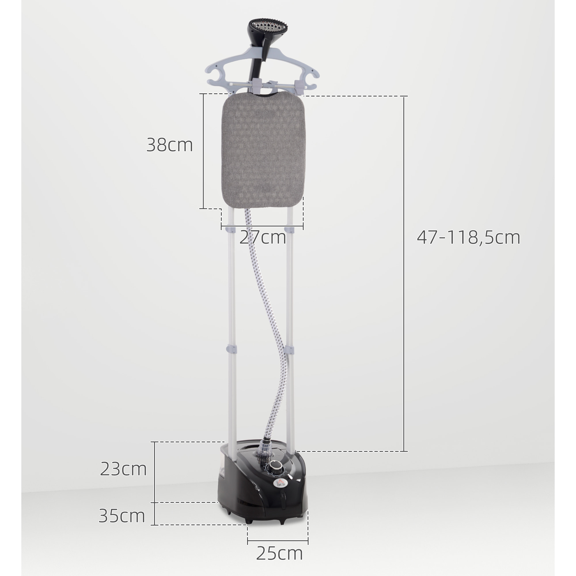 Plancha Vertical 1950W 2€¯L Plancha de Vapor Vertical con Temperatura Ajustable en 11 Niveles y Barra Telescópica Centro de Planchado Vertical para Hogar Oficina Negro
