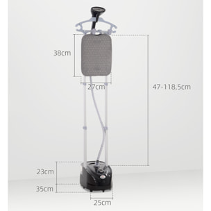 Plancha Vertical 1950W 2€¯L Plancha de Vapor Vertical con Temperatura Ajustable en 11 Niveles y Barra Telescópica Centro de Planchado Vertical para Hogar Oficina Negro