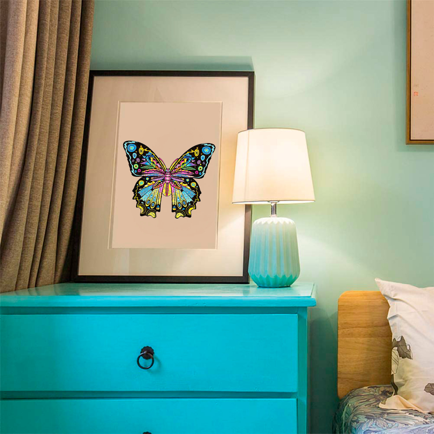 Puzle de Madera con diseño de Mariposa. 100 piezas.