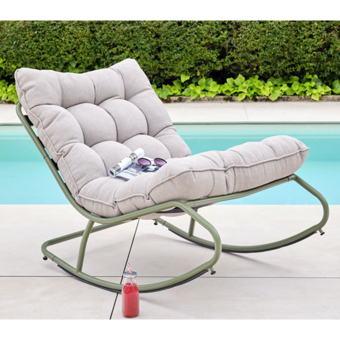 Fauteuil à bascule - 1 place - Vert Sauge - MADRID