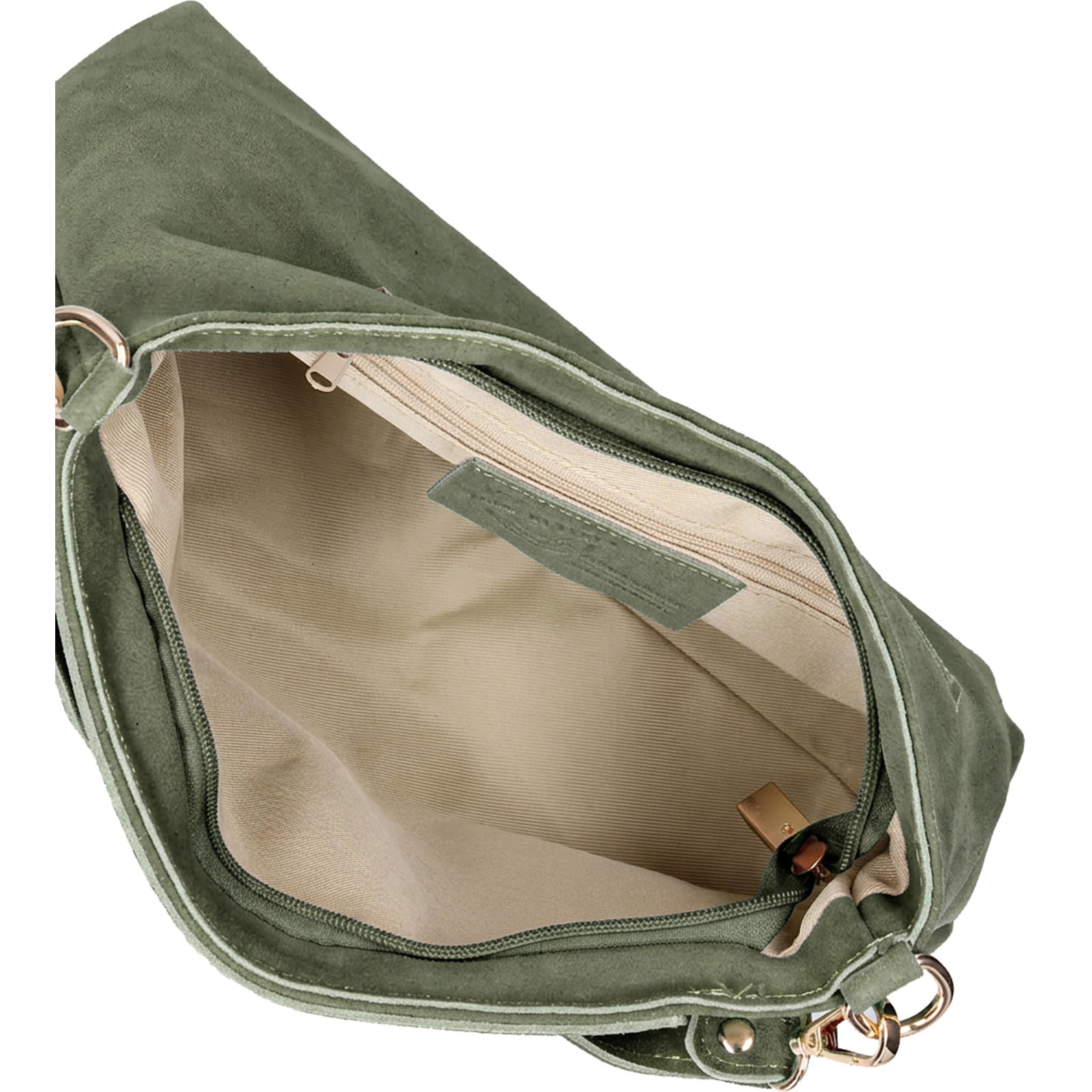 Borsa a mano da donna Made in Italy - Modello Celeste Pro - Pelle scamosciata - 30.0 x 17.0 x 9.0 cm