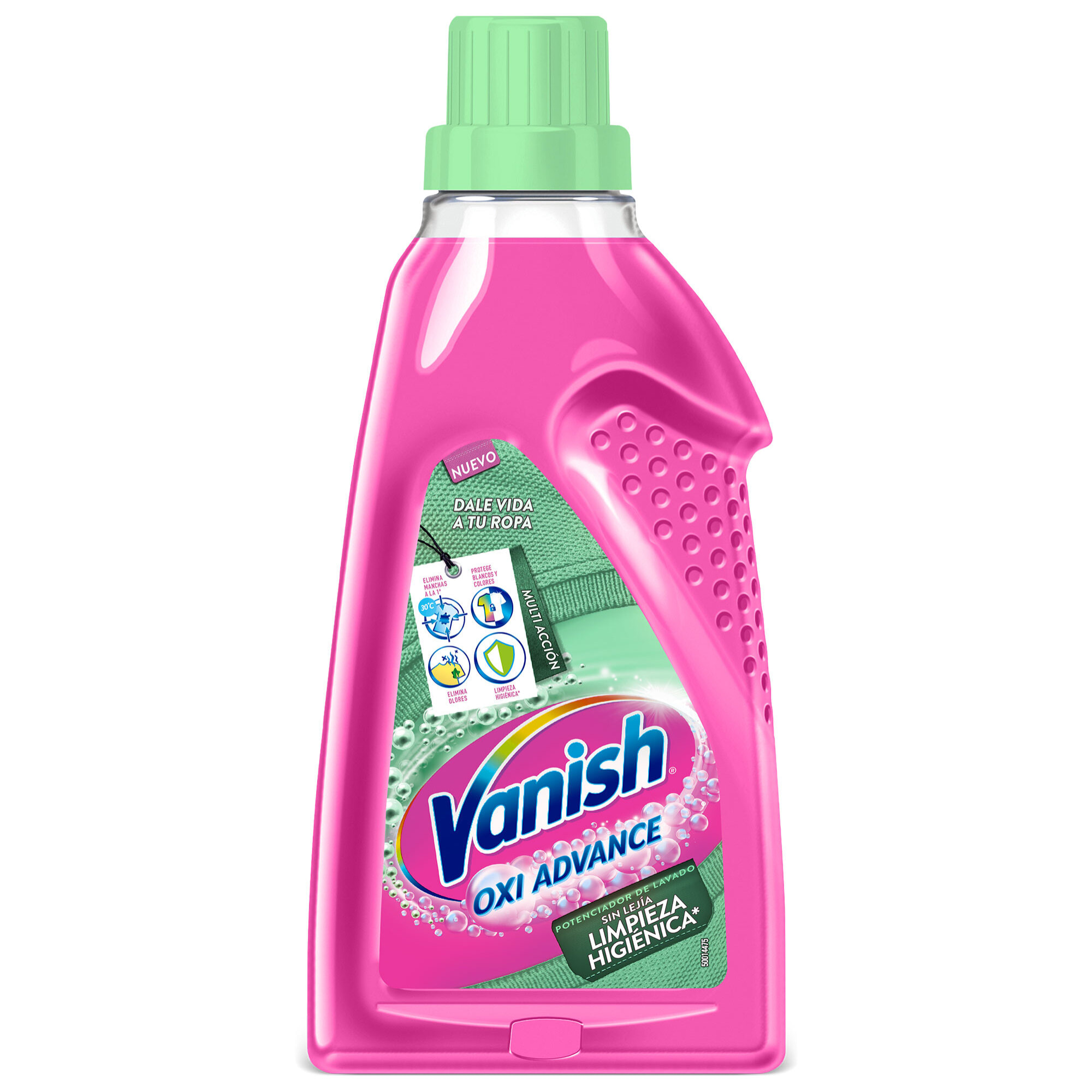 Vanish Oxi Advance Higiene - Quitamanchas multibeneficio para la ropa, limpieza higiénica, elimina olores y potenciador del lavado, en gel, sin lejía - 1500 ml