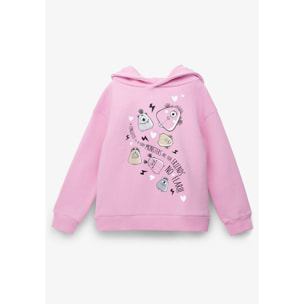 Sudadera de Niña con Capucha en Rosa