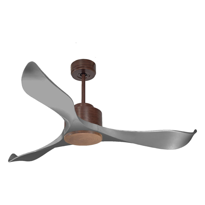 Ventilateur de plafond ø132 cm avec Wifi Réversible Hypersilence 40   W brun