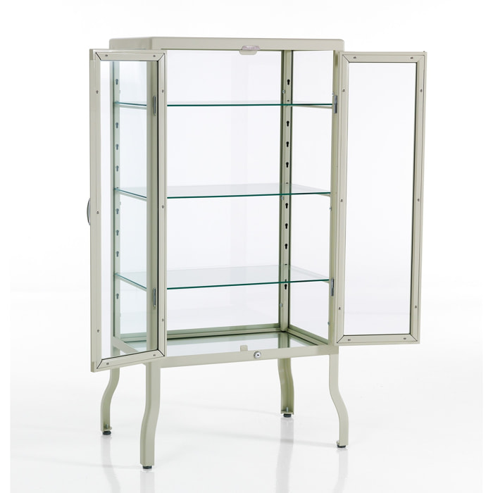 Vitrine à 2 portes Tomasucci MASH WHITE, en acier et verre, blanc