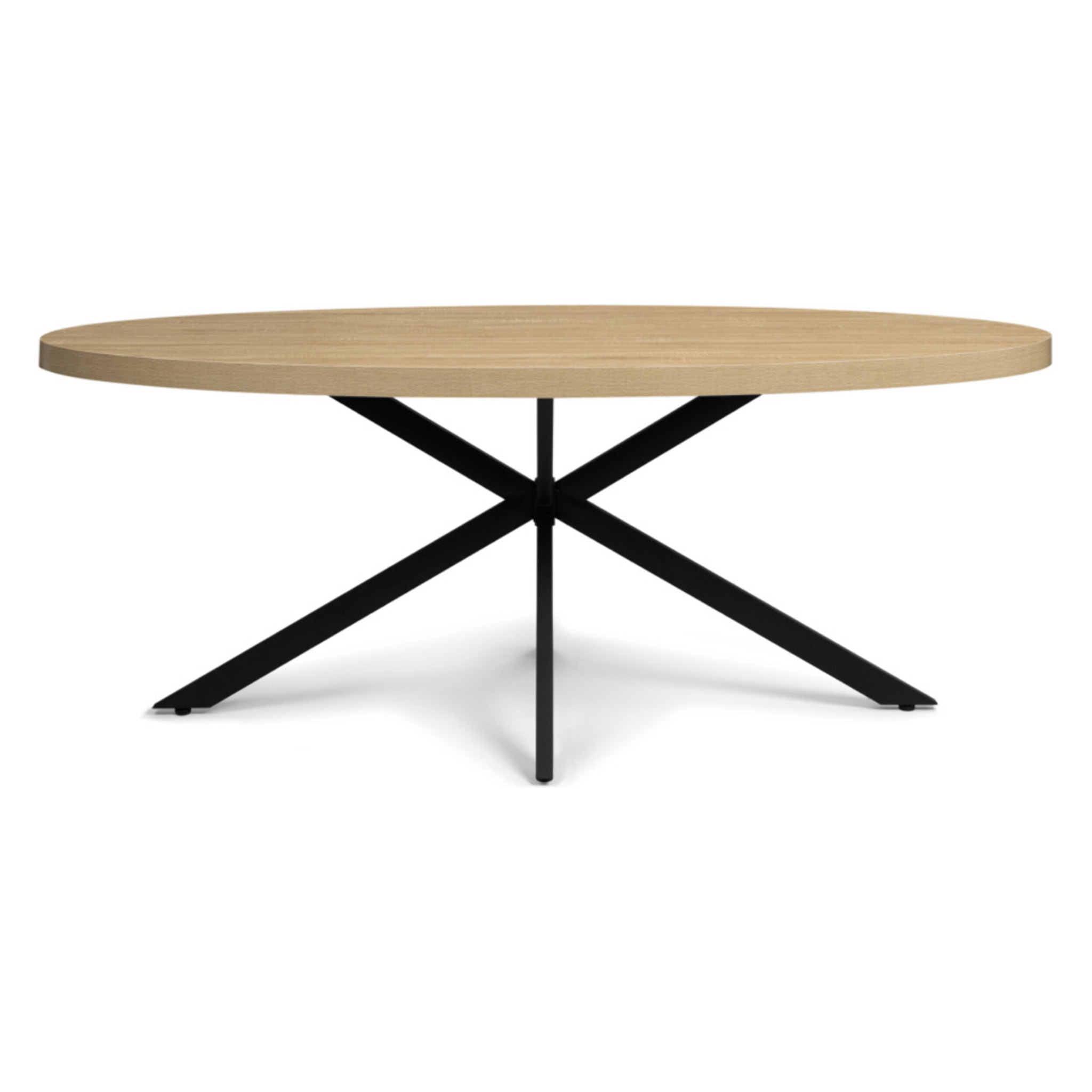 Table à manger ovale Céleste bois et noir 200cm