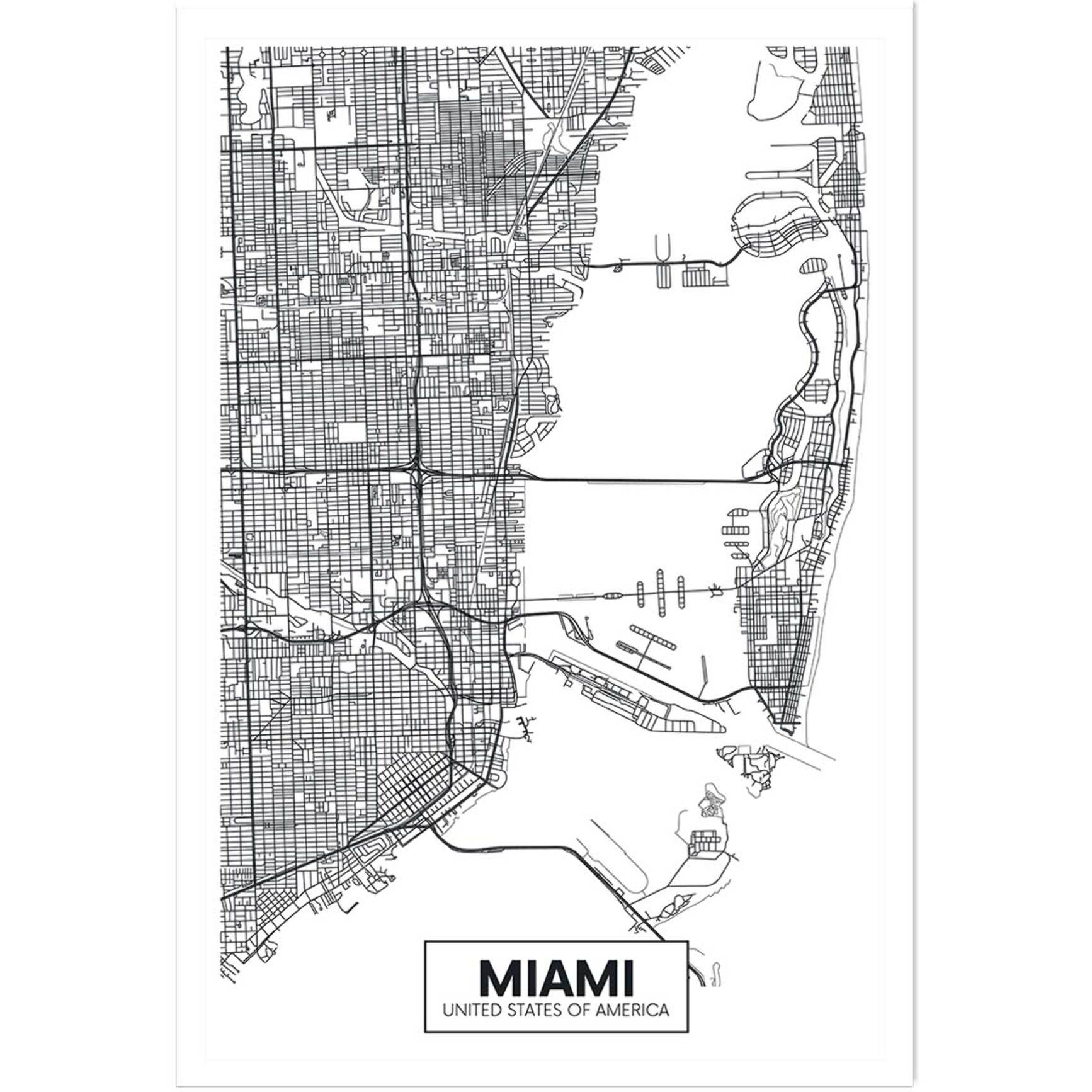 Affiche graphique miami usa Affiche seule