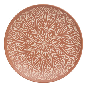 Lot de 6 Assiette plate Ines D27cm terracotta