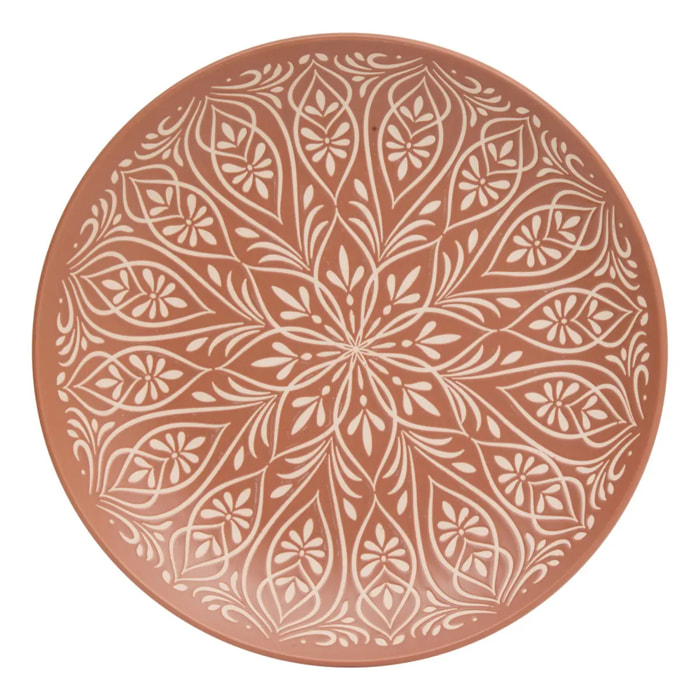 Lot de 6 Assiette plate Ines D27cm terracotta