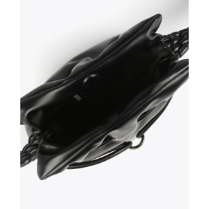 Borsa a tracolla con manico effetto pelle intrecciata