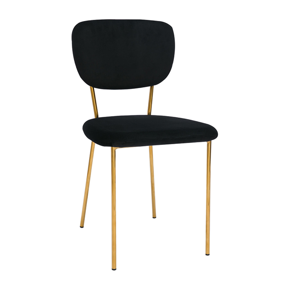 Chaises design en tissu velours noir et métal doré (lot de 2) LEPIDUS