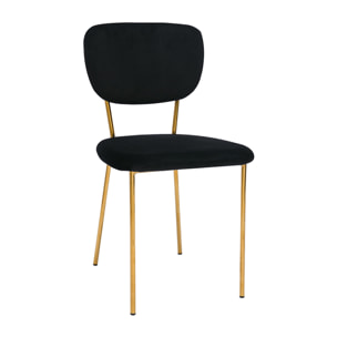 Chaises design en tissu velours noir et métal doré (lot de 2) LEPIDUS