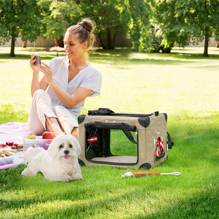 Transportín Mochila para Gatos Perro Plegable con Cojín Extraíble 48,5x33,5x33cm