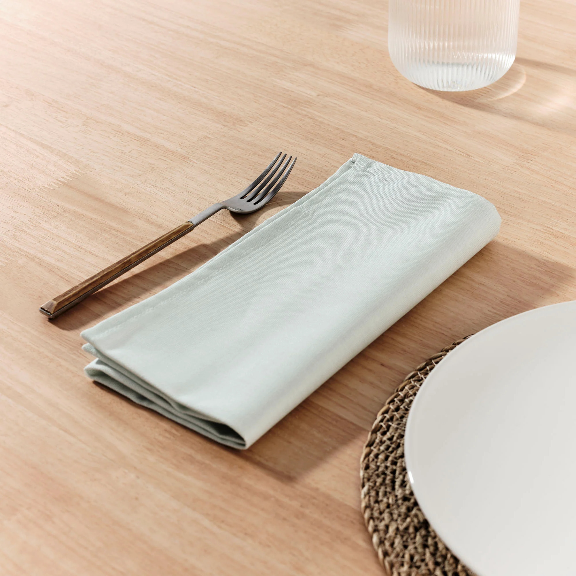 Pack de 2 serviettes Vert eau 50x50 cm