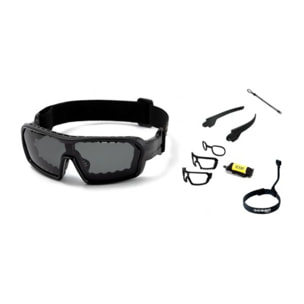 Gafas de deportes acuáticos OCEAN CHAMELEON - Negro brillante / Ahumada con plaquetas puntas y espuma negras con correa negra