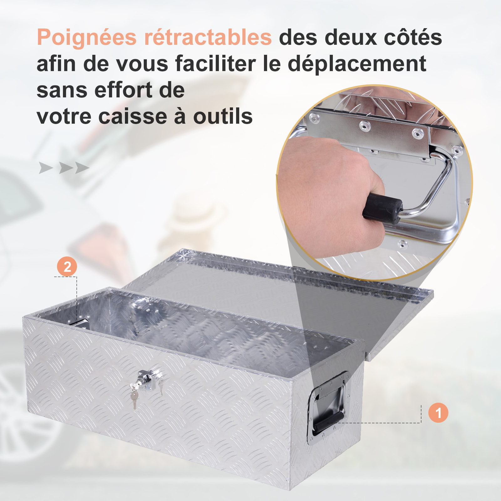 Boite de rangement aluminium