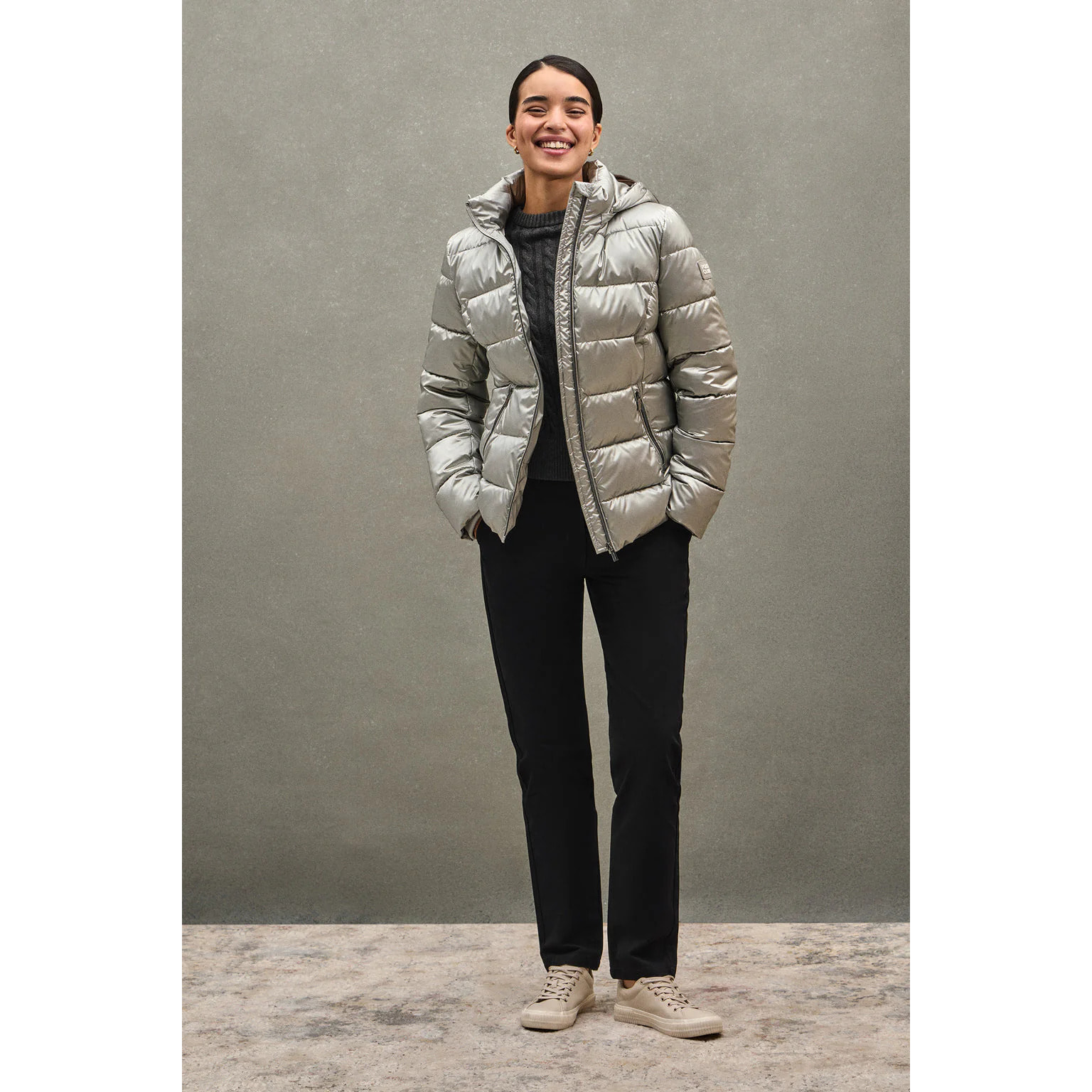 Giubbotto Silvon argentato con logo Polo Club