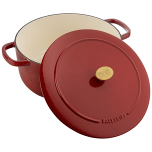 Cocotte en fonte 37 cm, Ovale, Rouge