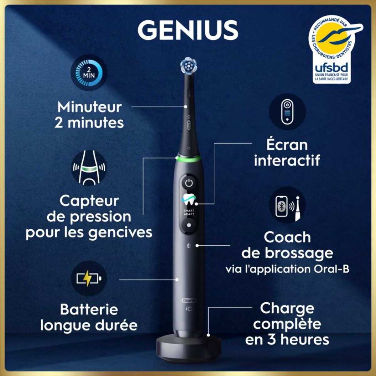 Brosse à dents électrique ORAL-B iO9 Series Black Onyx Luxe Edition