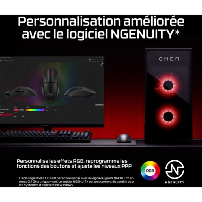 Souris Gamer Sans Fil HYPERX Pulsefire Fuse