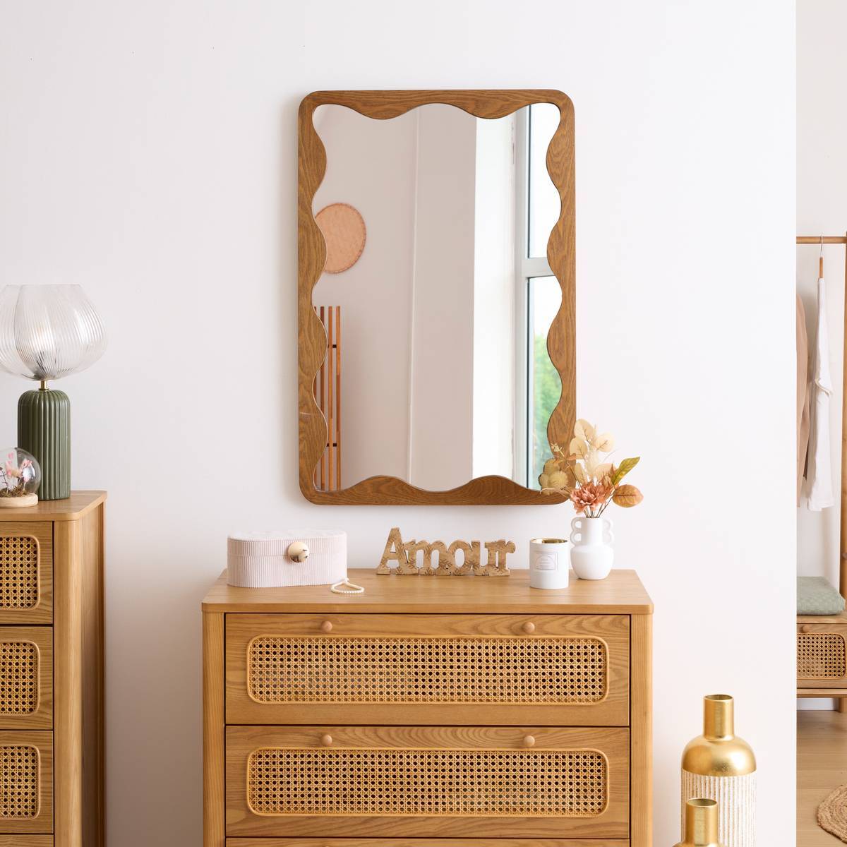 Miroir mural Tinny marron 91x61cm
