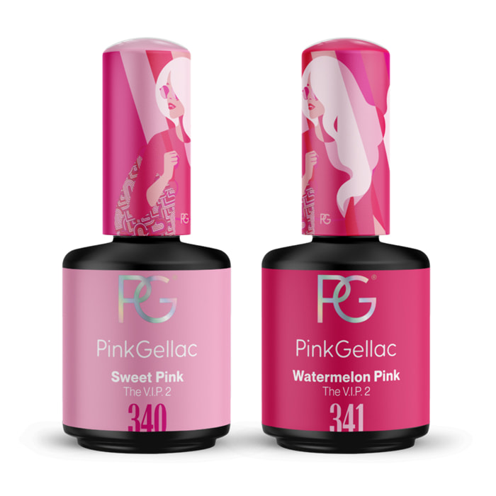 Set vernis semi-permanent - 2 x 15ml Rose & Rose Pastèque