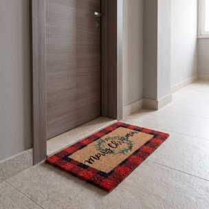 Zerbino natalizio Merry Christmas in cocco e PVC - Multicolore