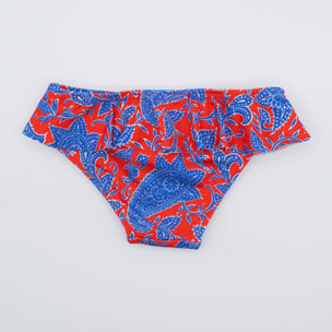 CULETÍN ELASTANO PAISLEY ROJO Y AZUL