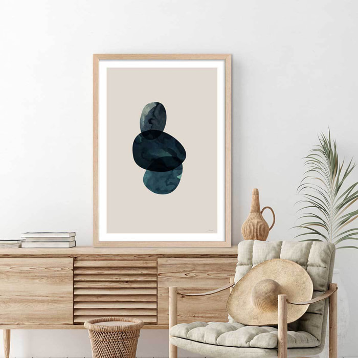 Affiche minimal things Affiche + cadre en bois - Chêne