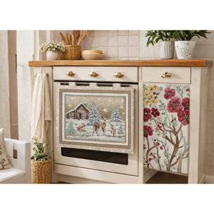 Copriforno Cucina Universale Cinigliato Copertura ProtezioneDecoarzione Forno Disegno Chalet Marrone