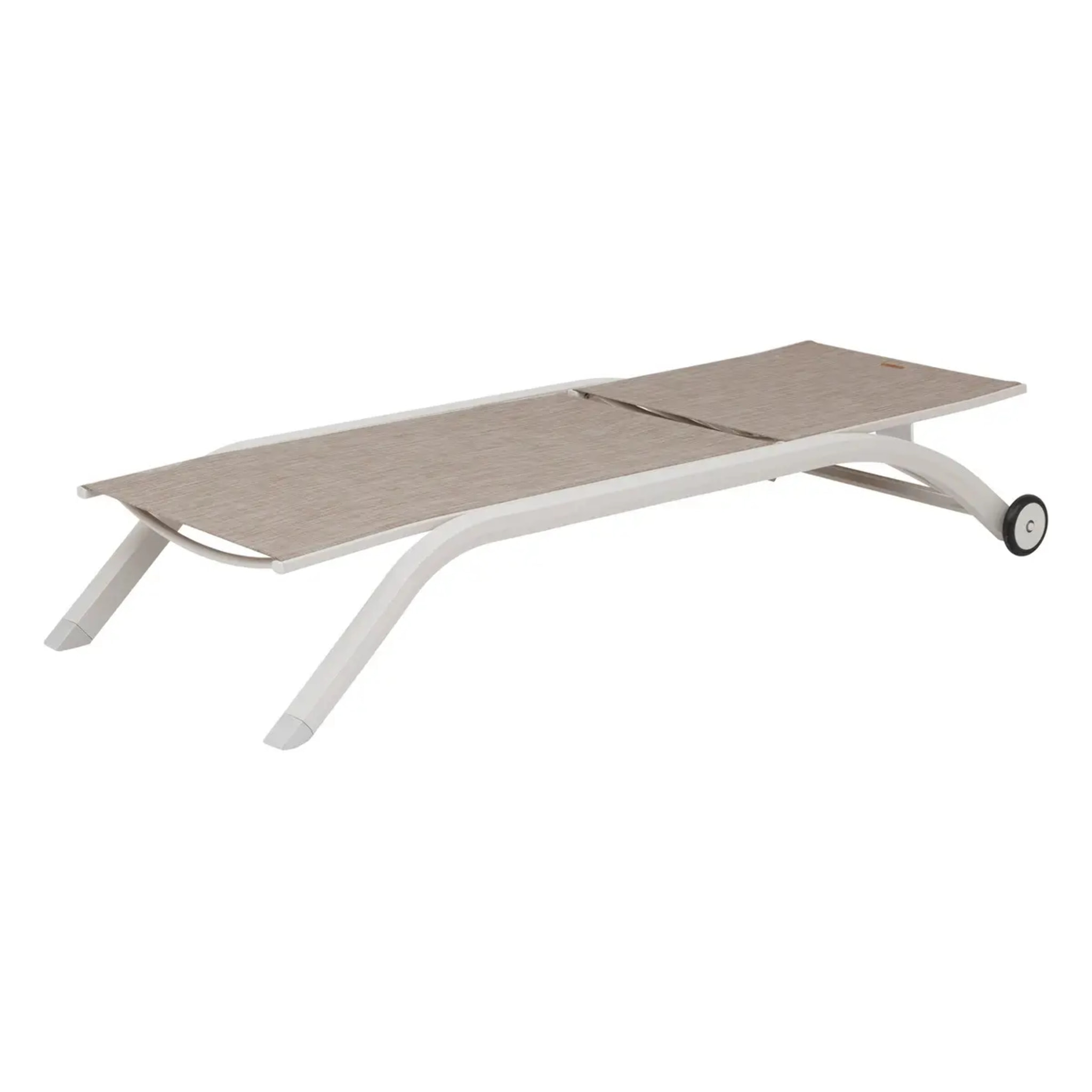 Transat "Jimani" cacao & avoine 2 roues en aluminium et texaline