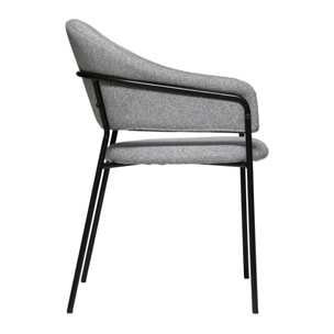 Fauteuil ''Siron'' en tissu chiné Atmosphera - Couleur: Gris clair