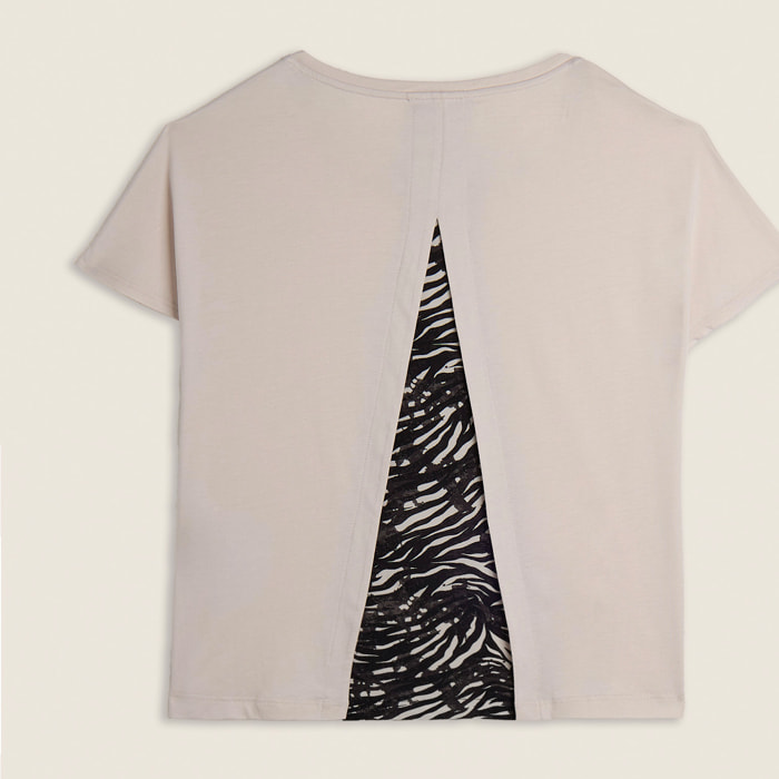T-shirt maniche a kimono con stampa fantasia sul retro