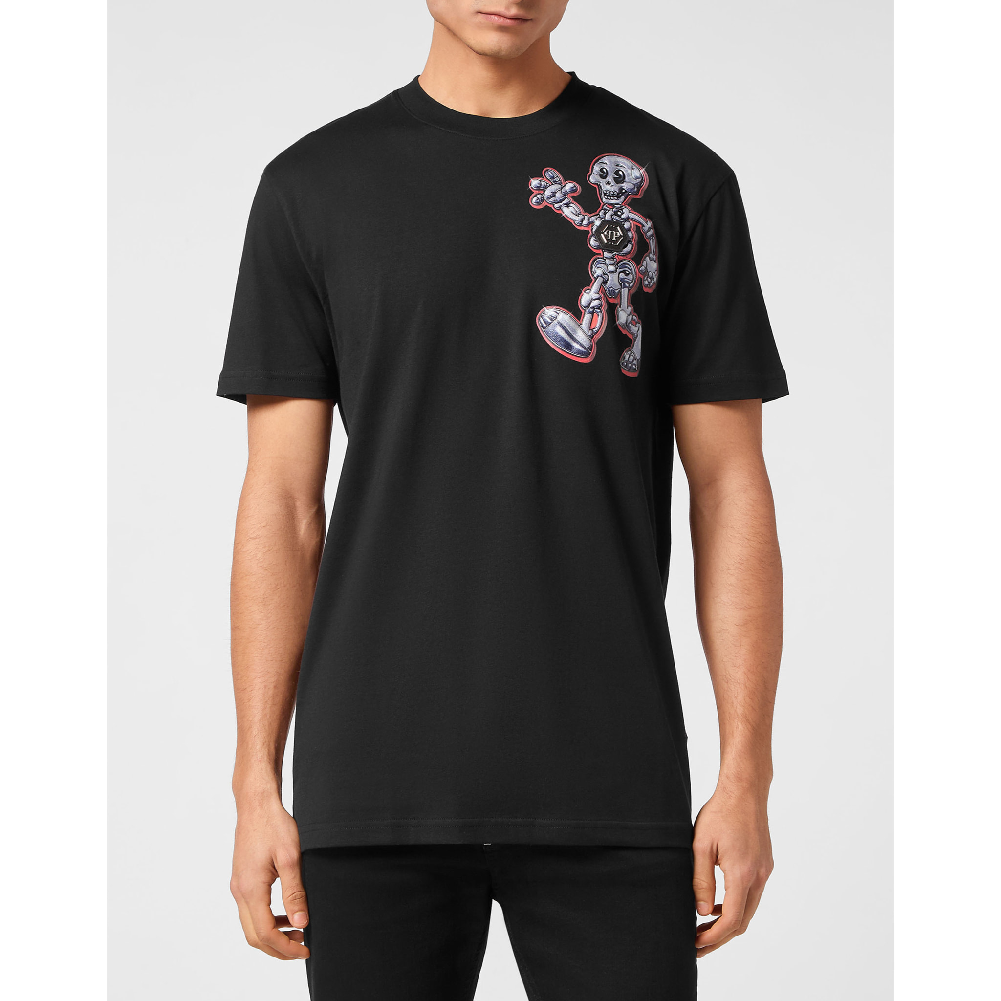 PHILIPP PLEIN Camiseta de cuello redondo y manga corta SKULL
