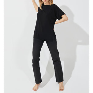 Maglia manica corta scollo barchetta in viscosa sostenibile vestibilità over