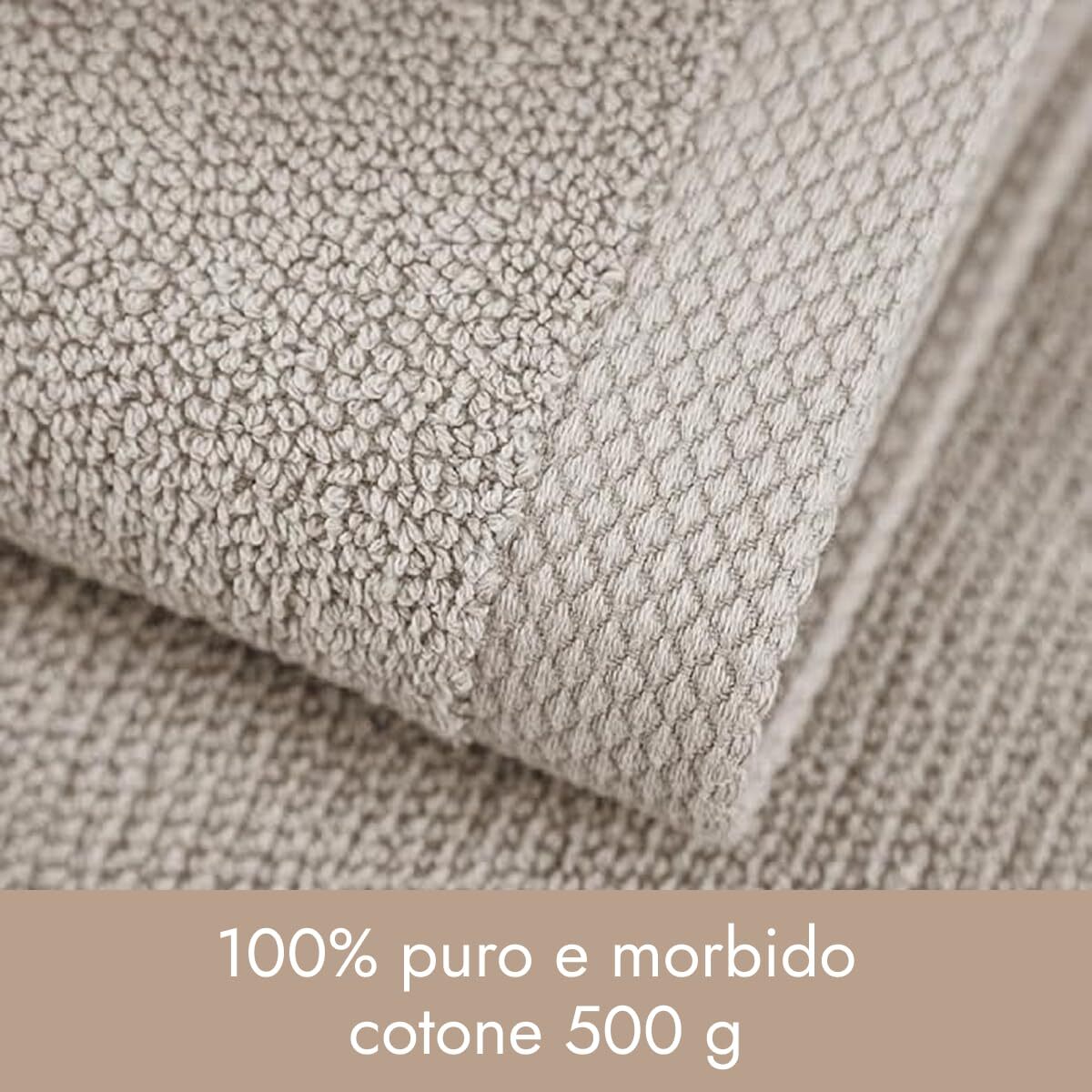 INTRECCI HOME Set Bagno 2 Asciugamani Ospite, in Puro Cotone 500 g,Morbidezza Extra, Assorbenza Superiore, Elegante e Durevole