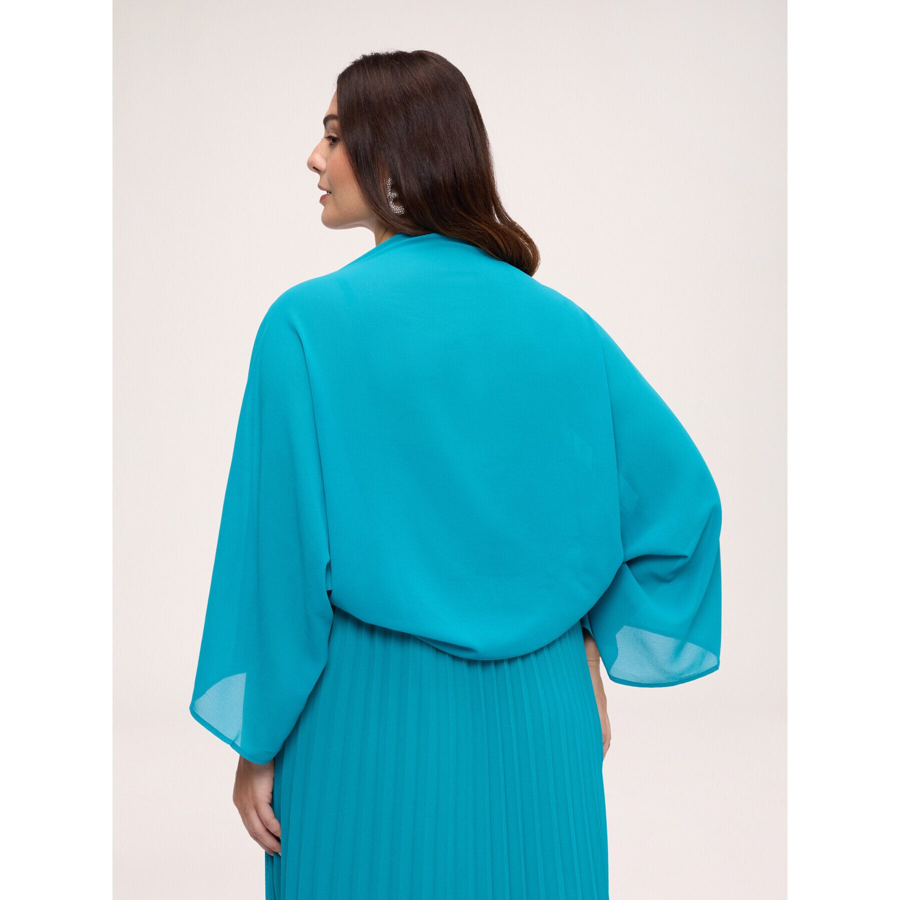 Fiorella Rubino - Coprispalle asimmetrico aperto - Azzurro