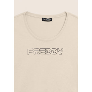 T-shirt Manica Corta con Logo FREDDY in Outline Glitter